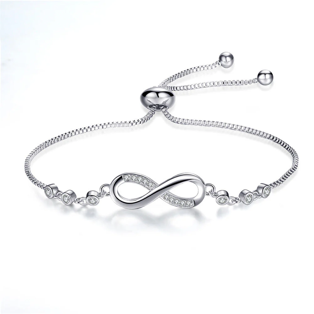 Adjustable Infinity Bracelet in Silver - Image 4