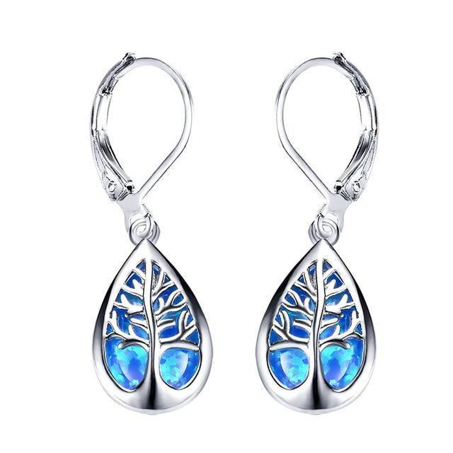 Tree of Life Earrings made of Opal and Silver - Image 2
