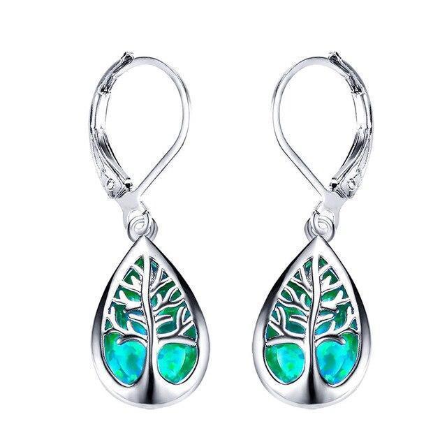 Tree of Life Earrings made of Opal and Silver - Image 3