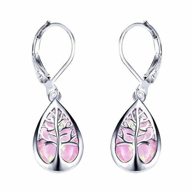 Tree of Life Earrings made of Opal and Silver - Image 4