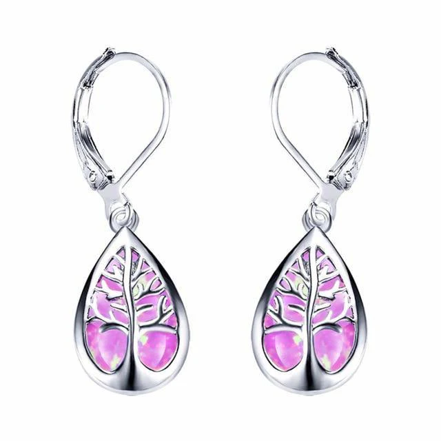 Tree of Life Earrings made of Opal and Silver - Image 5