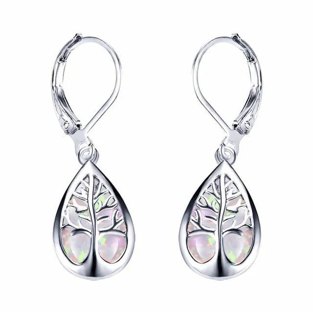 Tree of Life Earrings made of Opal and Silver - Image 6