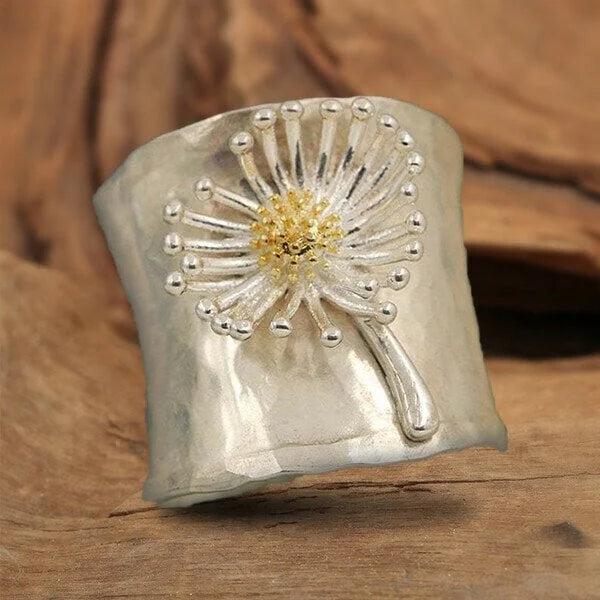 Blooming Daisy Wide Band Ring - Image 2