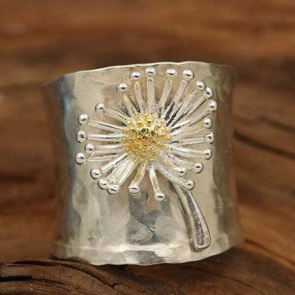Blooming Daisy Wide Band Ring - Image 5