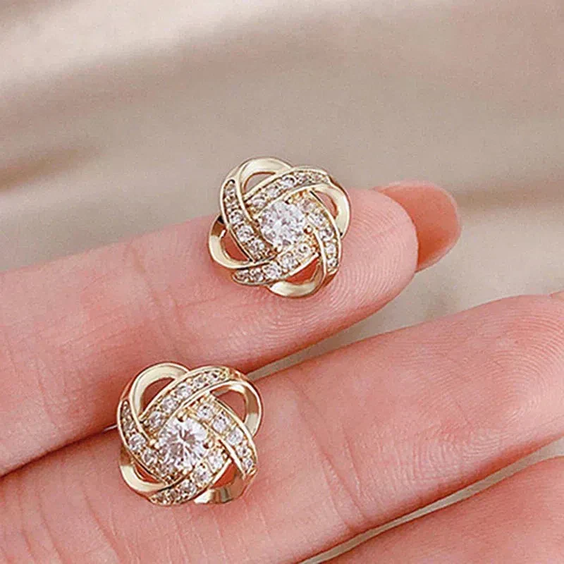 Flower Spiral Cross Earrings - Image 3
