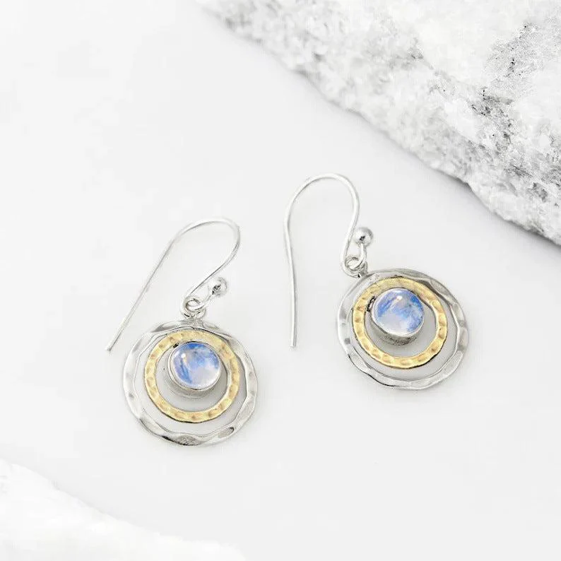 Boho Saturn with Turquoise Opal Earrings - Image 3