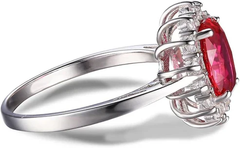 Classic Ruby Halo Ring - Image 3