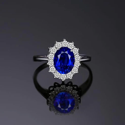 Classic Sapphire Halo Ring - Image 2
