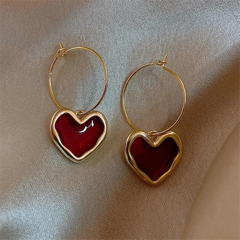 Heart earrings in gold - Image 3