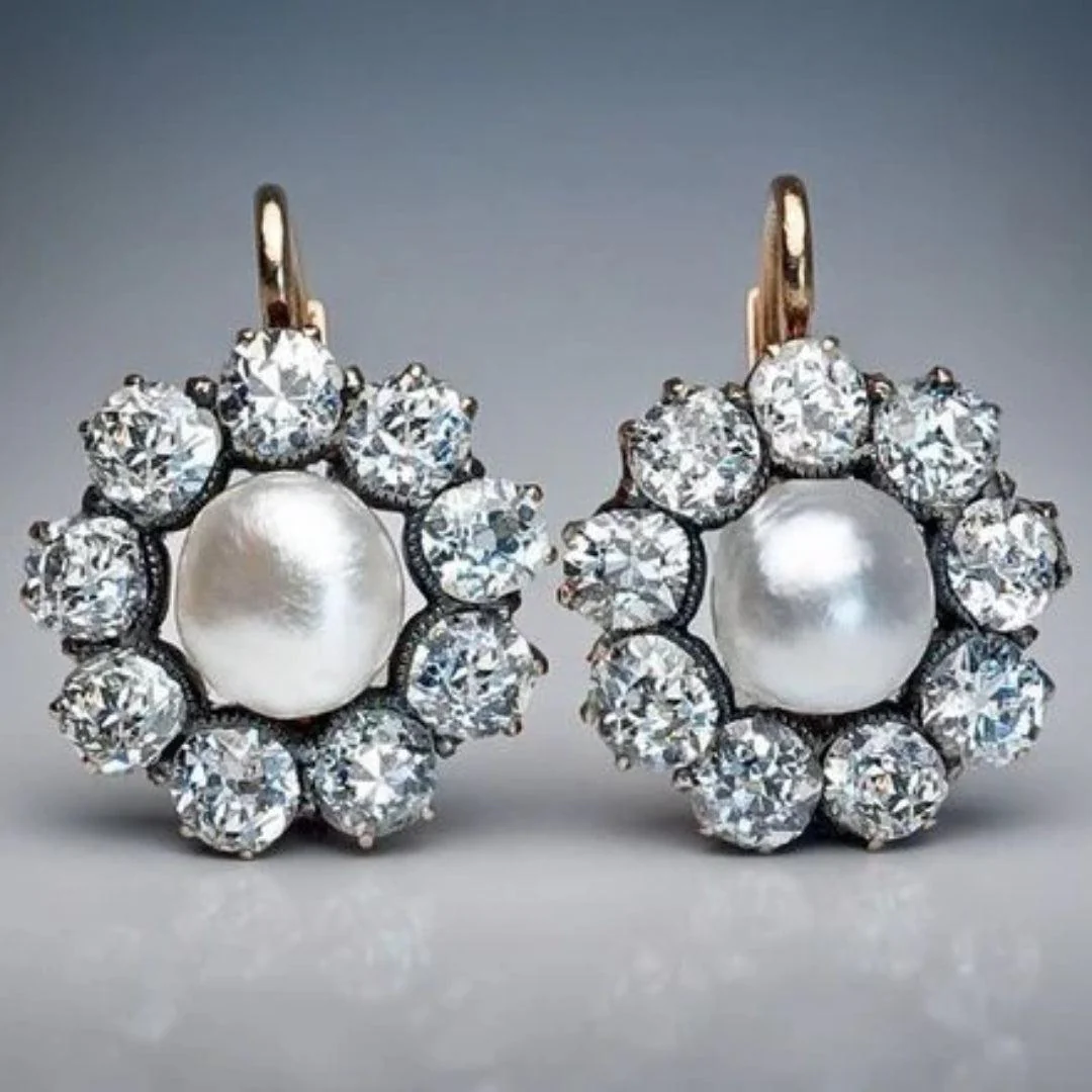 Mandala Crystal Earrings with Vintage Beads