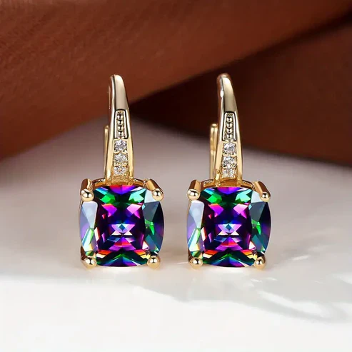 Mystic Stone Hoop Earrings