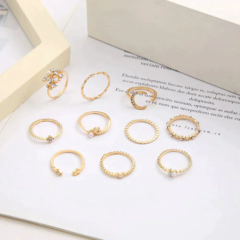 10 Pack of Bohemian Silver and Gold Plated Rings - Image 2