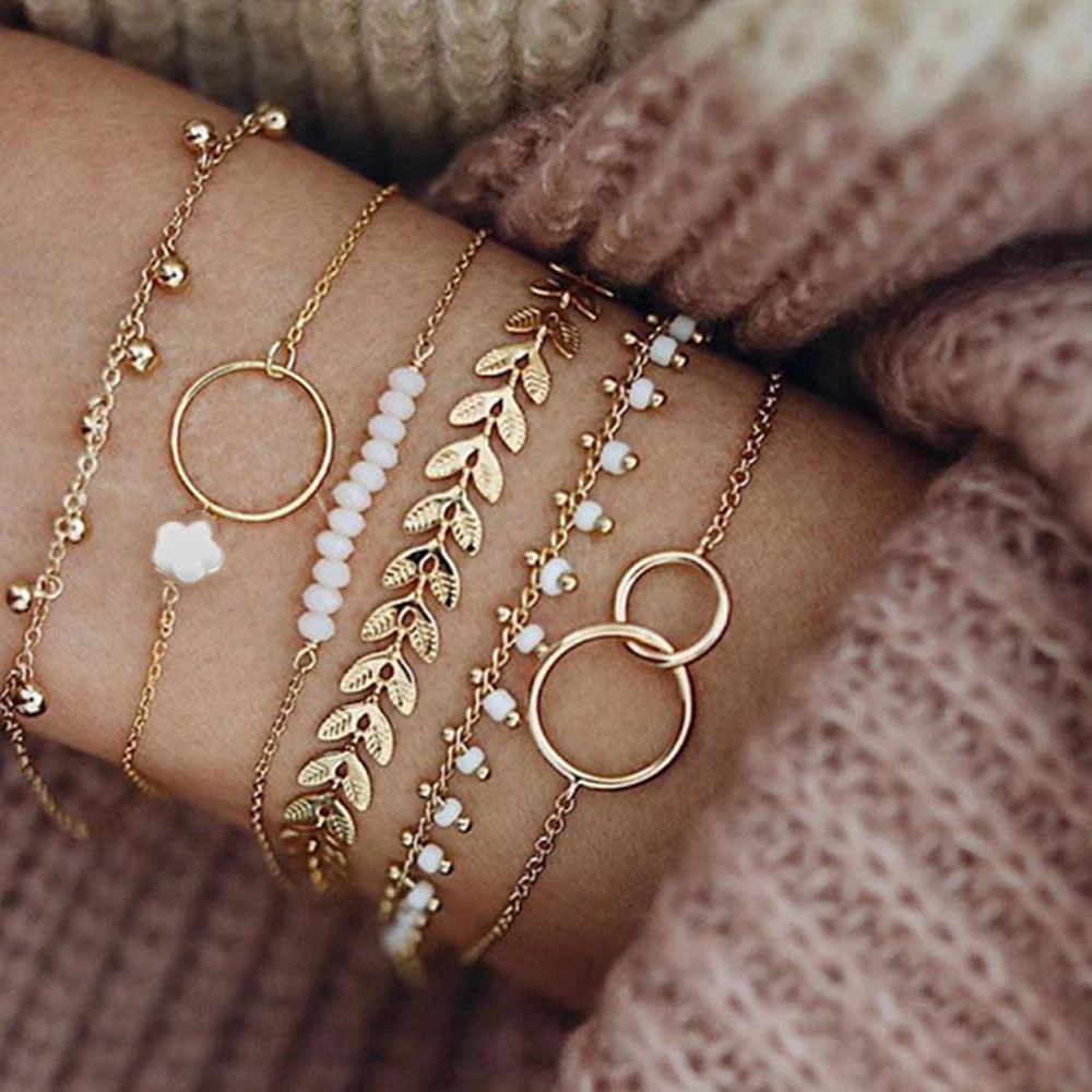 Pack of Boho Bracelets in Gold - Image 2
