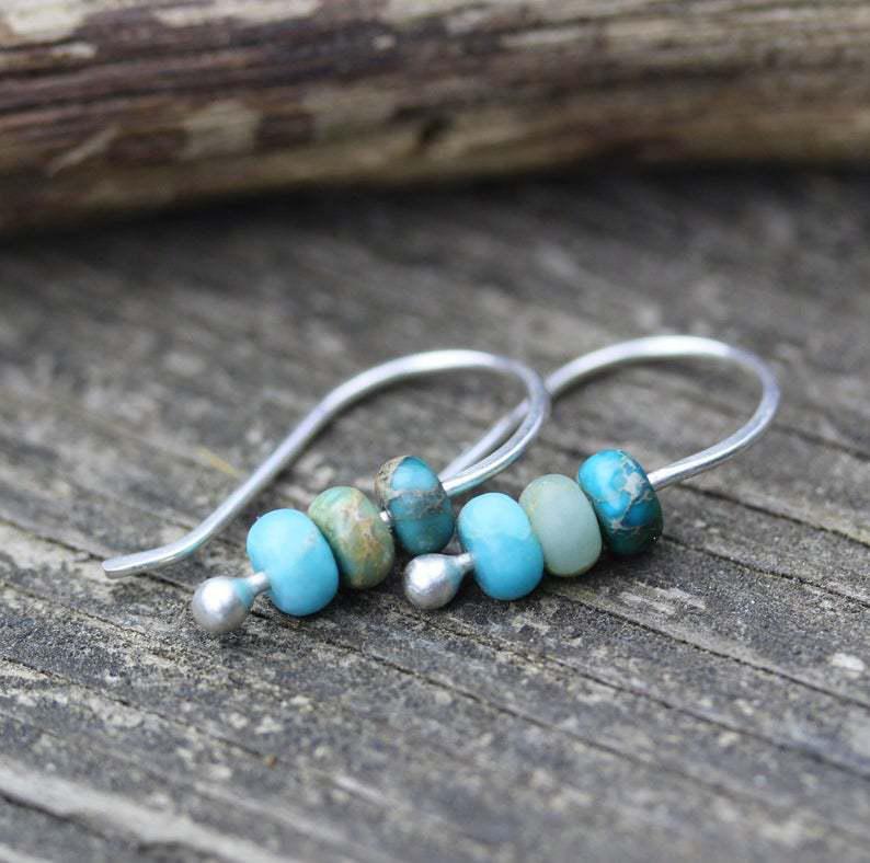 Turquoise Pearl Earrings - Image 2