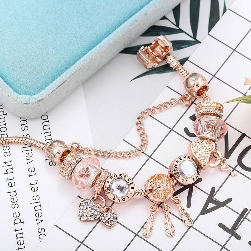Rose Dreamcatcher Bracelet with Charms in Sterling Silver Included - Image 2