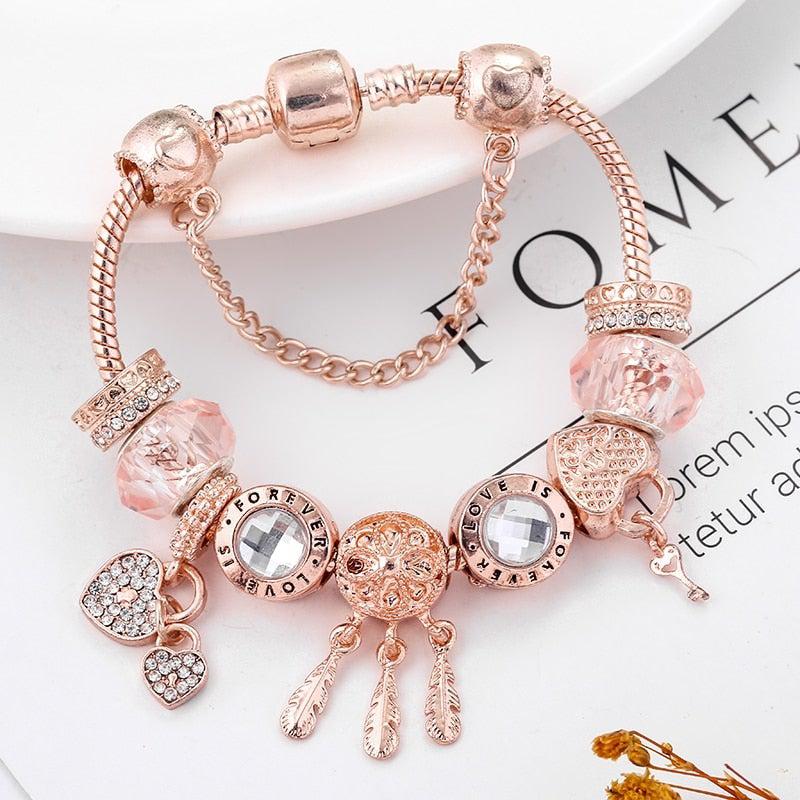 Rose Dreamcatcher Bracelet with Charms in Sterling Silver Included - Image 4