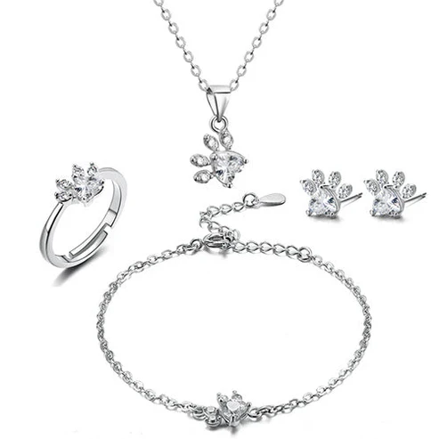 Rose Gold Paw Jewelry Set - Image 5
