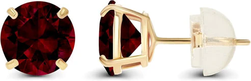 Ruby Round Stud Earrings - Image 2