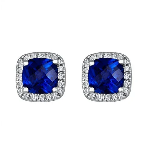 Saphir Square Stud Earrings - Image 2