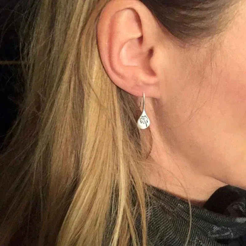 Silver Dandelion Earrings - Image 3