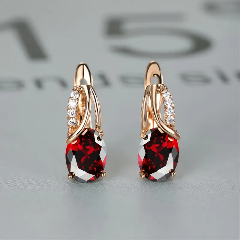 Veressa Ruberine Gold Earrings