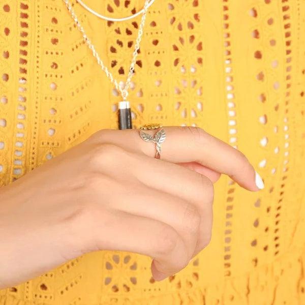 Adjustable Gold Sunflower Ring - Image 4