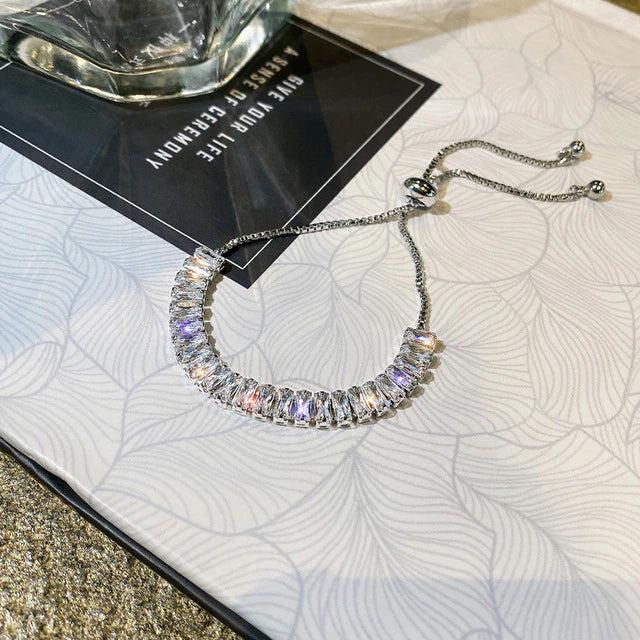 Adjustable Cubic Zirconia Bracelet in Gold and Silver - Image 3