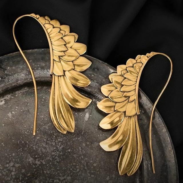 Vintage Winged Earrings in Silver - Image 3