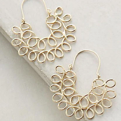 Vintage Golden Hollow Mandala Earrings